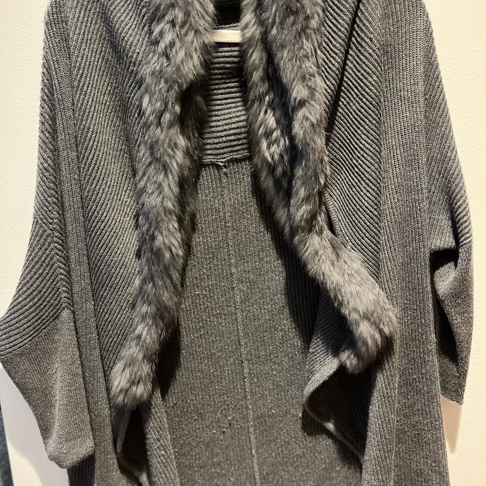 Joie Rabbit Fur Cardigan Sweater